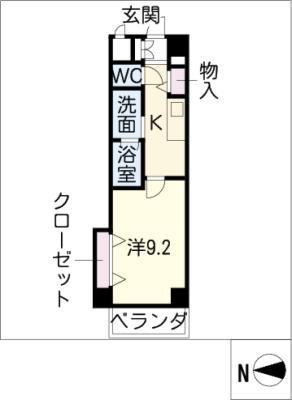 NEW CITY APARTMENTS円上町(1K/5階)の間取り写真