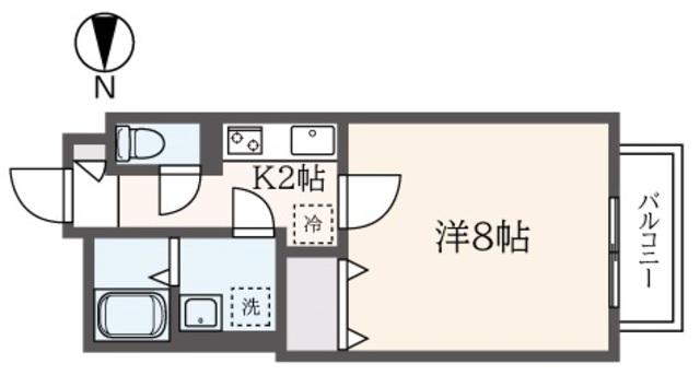 自由ヶ丘APARTMENT(1K/2階)の間取り写真