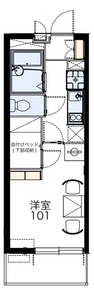 レオパレスフラックス(1K/4階)の間取り写真