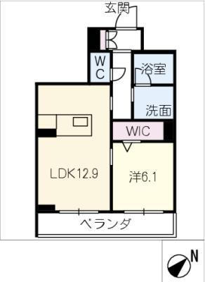 フェリシティIII(1LDK/3階)の間取り写真