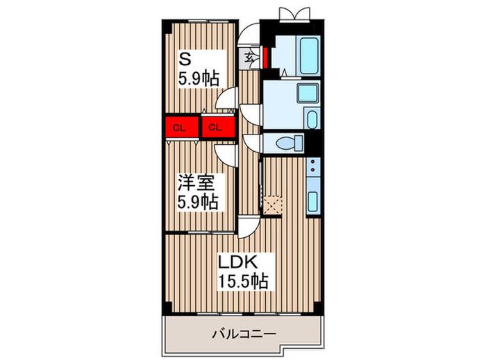 グランシャリオ(1SLDK/3階)の間取り写真