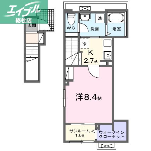 ネオ コスモス(1K/2階)の間取り写真
