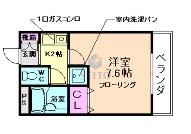 メゾンサギタリュウスII(1K/3階)の間取り写真