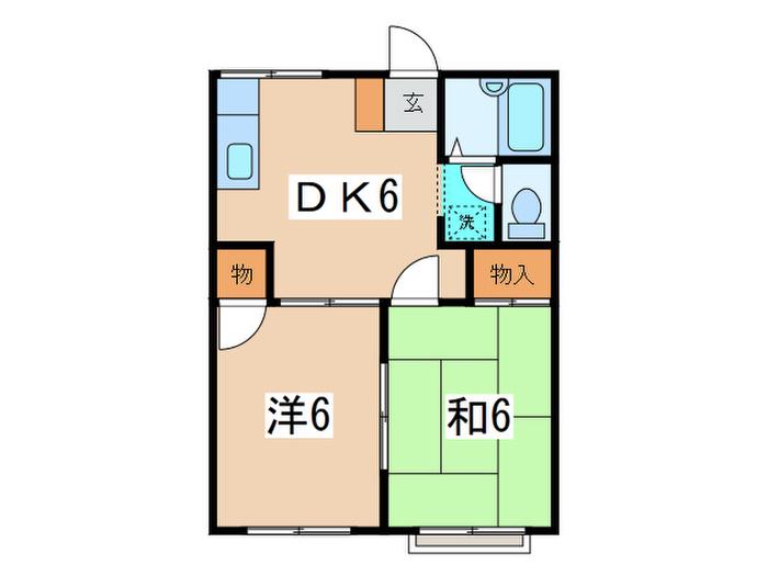 めぞん鎌倉(2DK/1階)の間取り写真