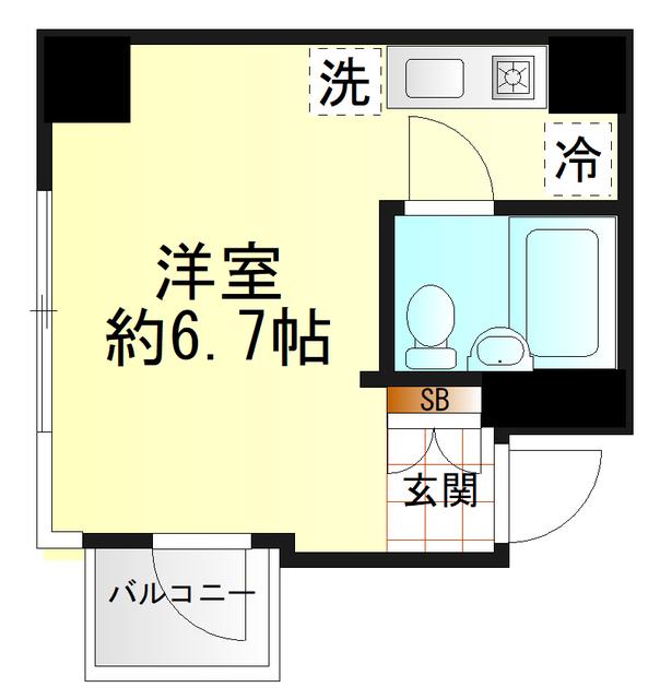 中銀上野小島マンシオン(ワンルーム/3階)の間取り写真