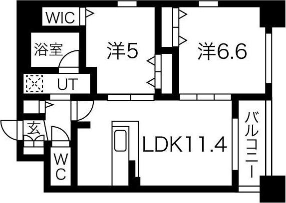 ベルルージュ名駅西(2LDK/6階)の間取り写真