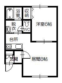 BE MOON(1LDK/1階)の間取り写真