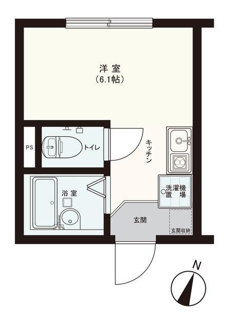 フェイスフル仲宿(ワンルーム/3階)の間取り写真