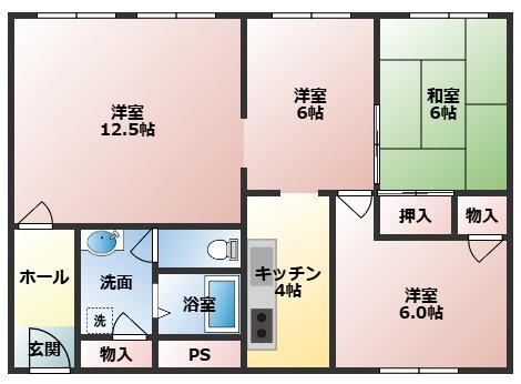 COMOビル(4K/5階)の間取り写真
