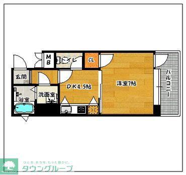 ポルグラシア大手門(1DK/7階)の間取り写真