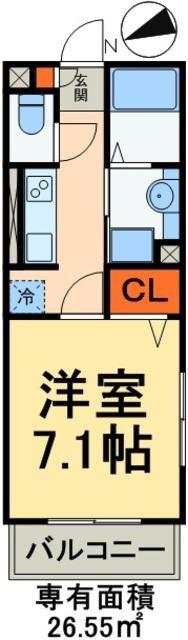 アドラブール(1K/2階)の間取り写真