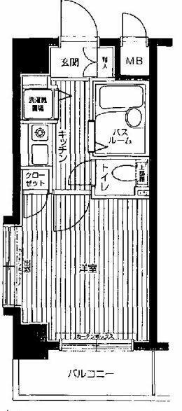 フェニックス笹塚壱番館(1K/8階)の間取り写真