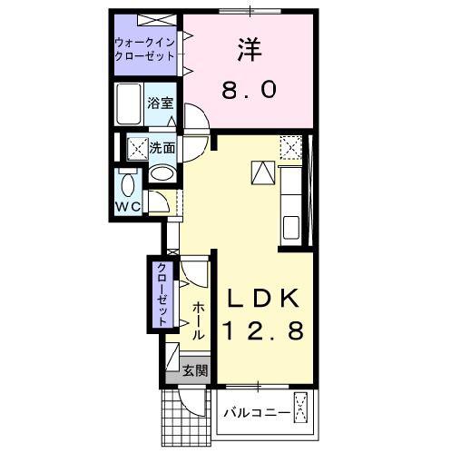 シェーネユリ(1LDK/1階)の間取り写真