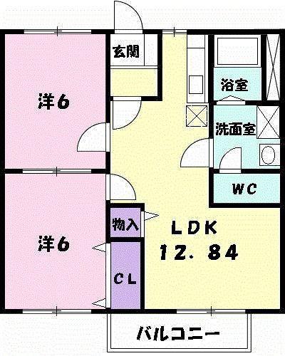 ハイツヴェール(2LDK/2階)の間取り写真