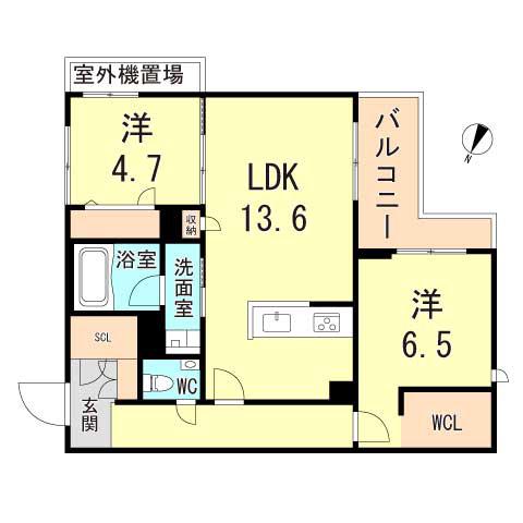 シャーメゾン マーリエIII(2LDK/3階)の間取り写真