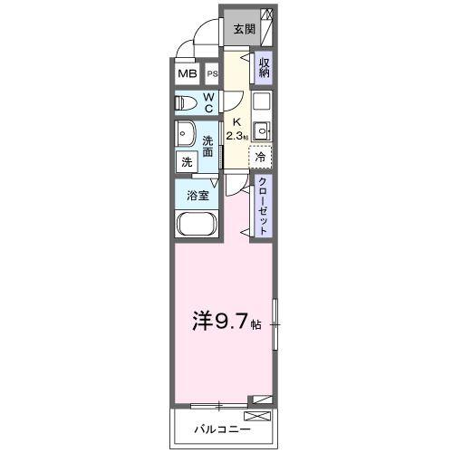 ヒカルサ川口里(1K/2階)の間取り写真