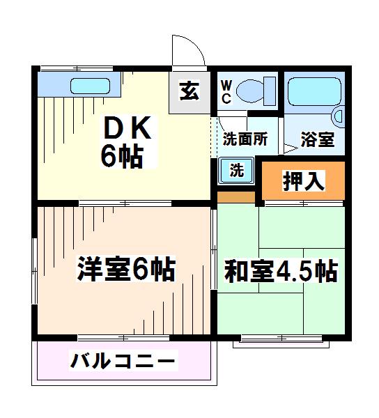 メゾンリラ(2DK/2階)の間取り写真