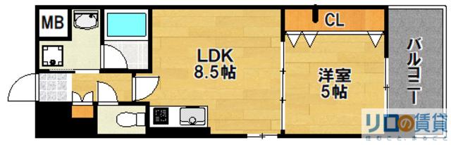 STORM(1LDK/2階)の間取り写真