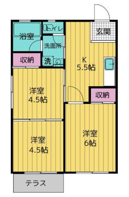 宏和マンション(3K/1階)の間取り写真
