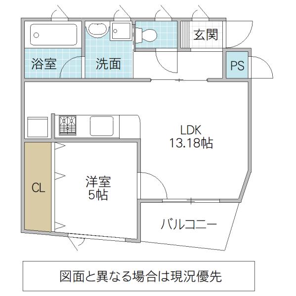 コーキマンションK-4(1LDK/2階)の間取り写真