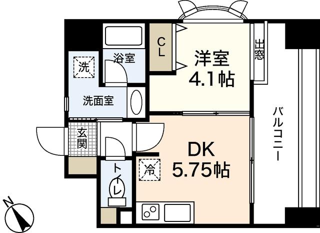 SHETLAND KOIHONMACHI(1DK/6階)の間取り写真