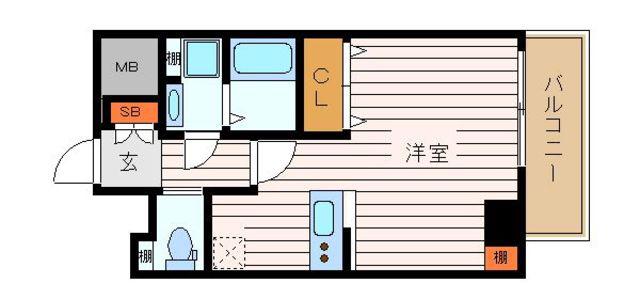 LE MAGNOLIA住吉(ワンルーム/2階)の間取り写真