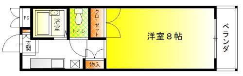 KS スクウェア(1K/2階)の間取り写真