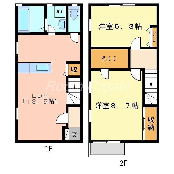 セレンディピティ III(2LDK/1階)の間取り写真