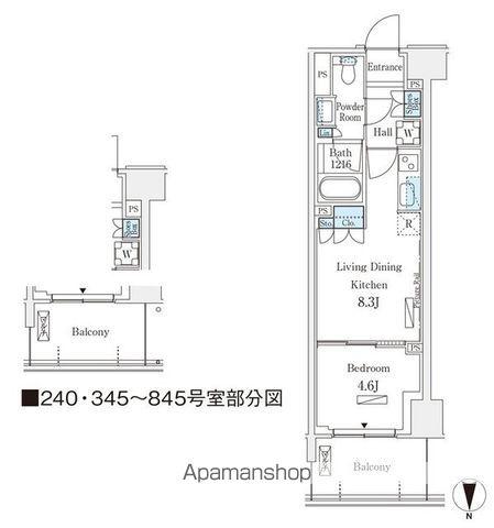 ロイヤルパークス赤羽ノース(1LDK/8階)の間取り写真