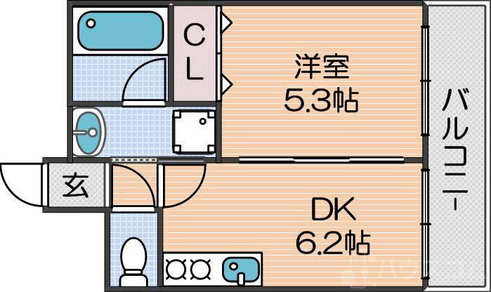 シーガルマンションI(1DK/4階)の間取り写真