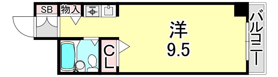 タケダビル95(1K/8階)の間取り写真