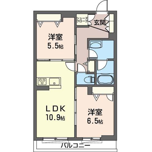 CRESCENTE PAL クレセントパル(2LDK/1階)の間取り写真