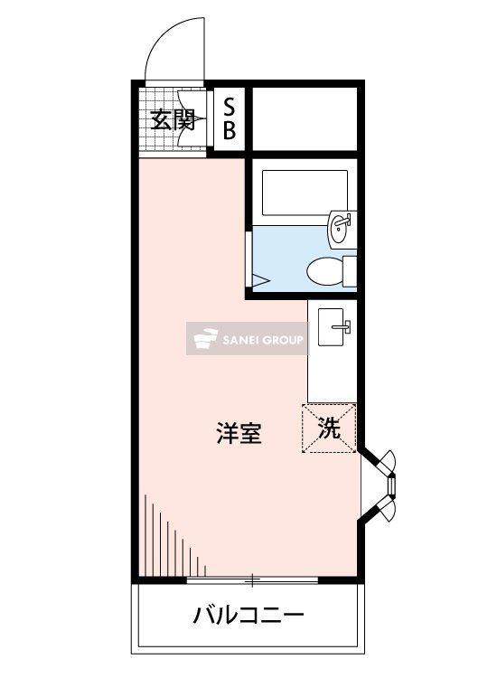 ビッグヴァレイ(ワンルーム/3階)の間取り写真