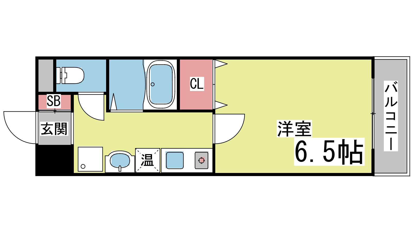 サンコーセレブコート(1K/9階)の間取り写真