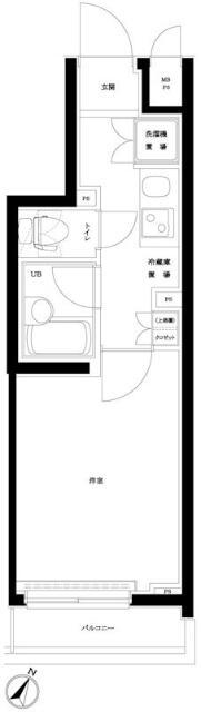 ルーブル多摩川伍番館(1K/4階)の間取り写真