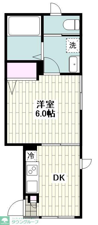 コア三軒茶屋(1DK/1階)の間取り写真