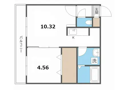 ソミューム宮の沢(1LDK/4階)の間取り写真
