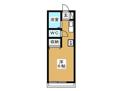 エステート三ツ沢(ワンルーム/1階)の間取り写真