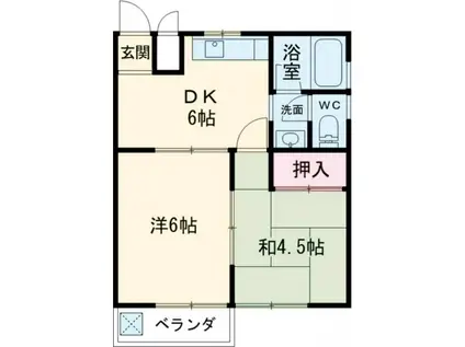 加福ハイツIII(2DK/3階)の間取り写真