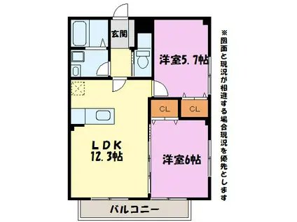 ＪＲ東海道本線 浜松駅 バス乗車時間：20分 最寄りバス停で下車 徒歩5分 3階建 築15年(2LDK/2階)の間取り写真