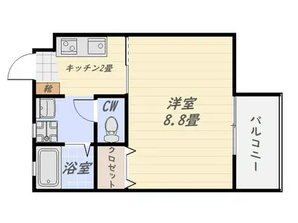スミトモマンション荒田(1K/4階)の間取り写真