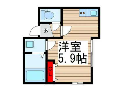 ダイワティアラ津田沼XI(ワンルーム/3階)の間取り写真