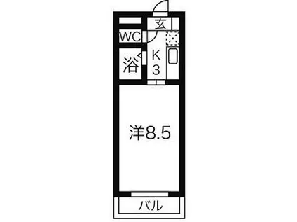 アイボンラビアン(1K/2階)の間取り写真