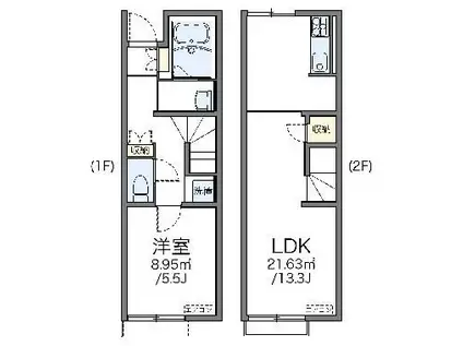 レオネクストFREEDOM(1LDK/1階)の間取り写真