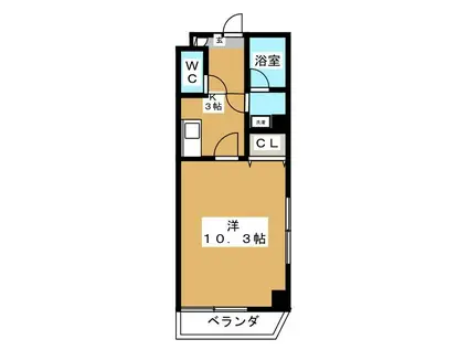 シュエット神楽坂(1K/4階)の間取り写真