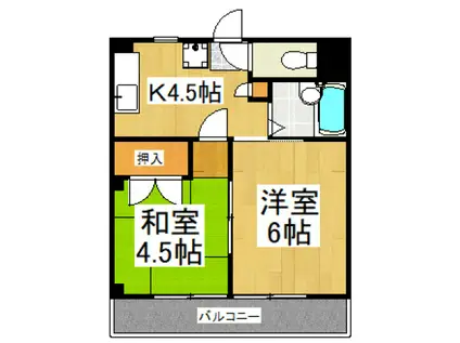 DAITAKU清瀬(2K/3階)の間取り写真