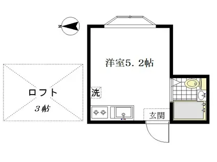 プラザ桃井(ワンルーム/1階)の間取り写真