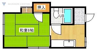 コーポクレドール(1K/1階)の間取り写真