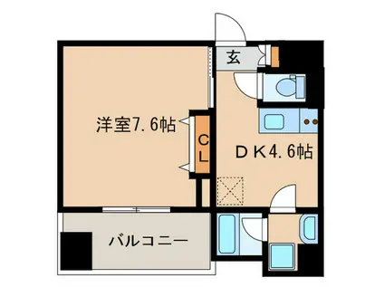 D-ROOM GRACIOUS平尾(1K/7階)の間取り写真