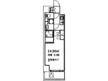 S-FORT江坂SALITA(1K/3階)の間取り写真